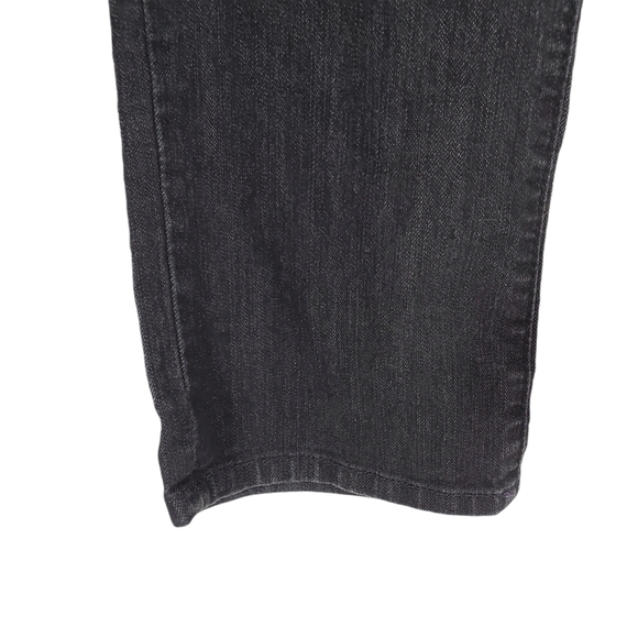 NYDJ Black Denim Crystal Embellished Straight Leg Jeans - Picture 6 of 9